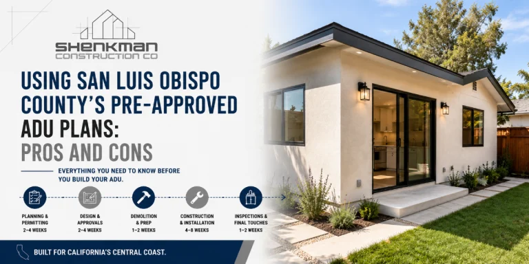 San Luis Obispo County Pre-Approved ADU Plans: Pros & Cons